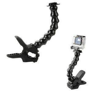 REFLEX CAMERA GoPro Sports Camera Gooseneck Clamp Mount | Flexible Jaws Flex Neck Holder for GoPro Hero, DJI Osmo, Insta360, AKASO | Adjustable Mount for Action Filming & Creative Angles