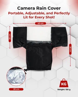 REFLEX CAMERA Waterproof DSLR/SLR Rain Cover with Sleeves & Clear Viewing Window – Universal Fit for Sony, Canon, Nikon – Durable Nylon Protection for Outdoor Photography in Rain, Snow & Dust
