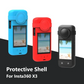 Reflex Camera CPC-360X31/BLK Silicone Protective Case for Insta360 X3 – Shockproof Anti-Slip Grip Cover with Lens Cap, Custom Fit for 360° Camera Protection (Red)
