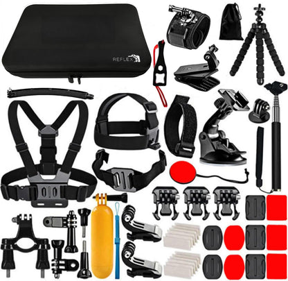 REFLEX CAMERA 50 in 1 Action Camera Accessories Kit, compatible with GoPro Hero 9-12, DJI Osmo Action 2, 3, 4, Insta360 X2, X3, Akaso/Sony Sports Cameras and more