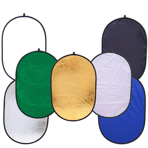 Reflex Camera 7-in-1 Photography Reflector 150x200cm – Translucent/Silver/Gold/White/Black/Blue/Green – Light Diffuser & Chroma Key Background Kit with Carrying Case