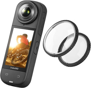 Reflex Camera Lens Guards for Insta360 X4 Action Camera – Scratch-Resistant Ultra-Clear Tempered Glass Protectors with Snap-On Installation