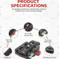 REFLEX CAMERA quick release plate with specs including skidproof mat, spirit level, and screw mount details