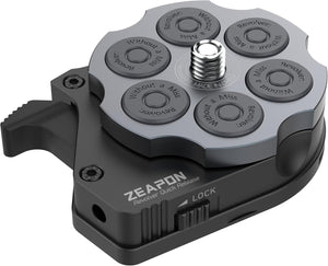 ZEAPON Revolver Quick Release Plate System – Ultra-Fast Snap Lock Camera Quick Release with 1/4” & 3/8” Mount – Heavy-Duty 10kg Load for Tripods, Sliders & Heads