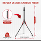 REFLEX CAMERA LS-255C Carbon Fiber Light Stand - Ultra Lightweight (580g), Compact (480mm), 5-Tier, Supports 10kg, Adjustable Height (2.2m), 1/4� & 3/8� Mounts for Flashguns, Softboxes, LED Lights, including free Cary Case.