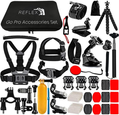 REFLEX CAMERA 50 in 1 Action Camera Accessories Kit, compatible with GoPro Hero 9-12, DJI Osmo Action 2, 3, 4, Insta360 X2, X3, Akaso/Sony Sports Cameras and more