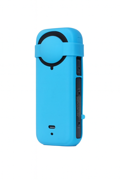 Blue Silicone Case for Insta 360 on a white background