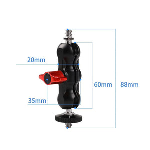 Measurement diagram of the Reflex Camera double ball head clamp showing 88mm total length