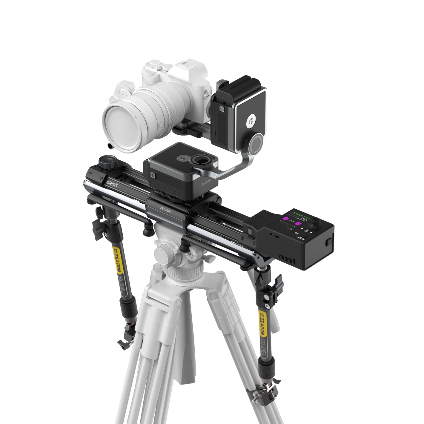 ZEAPON Professional Micro4 M500 Motorised Camera Slider Kit with Intelligent Pan & Tilt Head and Motor – Double Distance High-Speed Cinematic Motion Control System