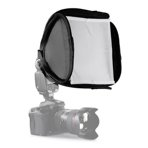 REFLEX CAMERA 23×23cm (9×9in) Portable Softbox Flash Diffuser for DSLR Speedlite | Dual-Layer Reflective Lighting Modifier | Foldable Photo Studio Light Cover with Bag | Canon Nikon Sony Compatible