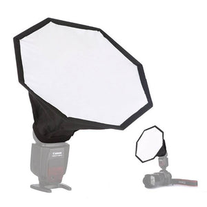 REFLEX CAMERA 30cm (11.8in) Octagonal Speedlight Softbox Diffuser | Foldable Portable Flash Modifier for DSLR | Soft Lighting for Portraits, Product Photography, and Video
