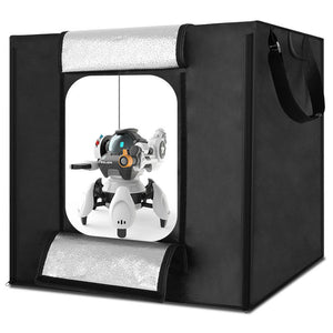 REFLEX CAMERA 100×100×100cm (39.4×39.4×39.4in) LED Light Box Photo Studio | 270 LED Beads 5500K | Foldable Shooting Tent with 3 PVC Backdrops | Large Professional Product Photography