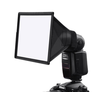 REFLEX CAMERA Universal Softbox Flash Diffuser 20×15cm (7.9×5.9in) | Foldable Light Modifier for DSLR Flash Speedlite | Softens Harsh Flash Light | Includes Storage Pouch