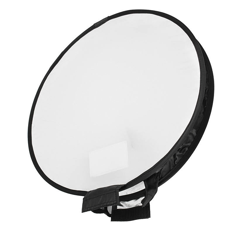 REFLEX CAMERA Round Softbox Diffuser 30cm (11.8in) for Flash Lighting | Black+White Cloth | Foldable, Lightweight, Portable with Storage Bag | Eliminates Harsh Light & Shadows