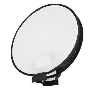 REFLEX CAMERA Round Softbox Diffuser 30cm (11.8in) for Flash Lighting | Black+White Cloth | Foldable, Lightweight, Portable with Storage Bag | Eliminates Harsh Light & Shadows