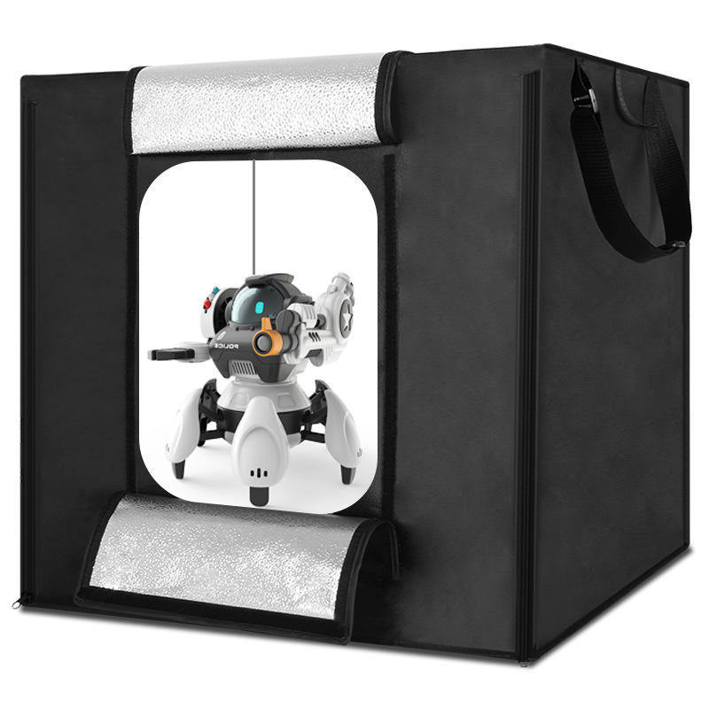 REFLEX CAMERA 40×40×40cm (15.7×15.7×15.7in) LED Light Box Photo Studio | 81 LED Beads 5500K | Portable Foldable Shooting Tent with PVC Backdrops | Professional Product Photography