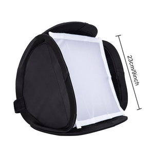 REFLEX CAMERA 23×23cm (9×9in) Portable Softbox Flash Diffuser for DSLR Speedlite | Dual-Layer Reflective Lighting Modifier | Foldable Photo Studio Light Cover with Bag | Canon Nikon Sony Compatible