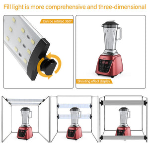 REFLEX CAMERA 120×120×120cm (47.2×47.2×47.2in) LED Light Box Photo Studio | 270 LED Beads 5500K | Foldable Large Photography Shooting Tent with 3 PVC Backdrops for Professional Product Photos