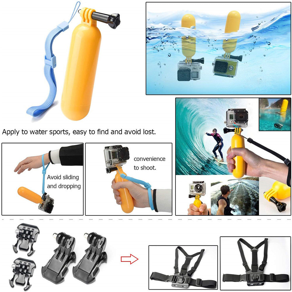 37-Piece Accessory Set Compatible With GoPro 37 Pack Of 37 Action Camera Accessories To Complement And Extend The Sports Camera