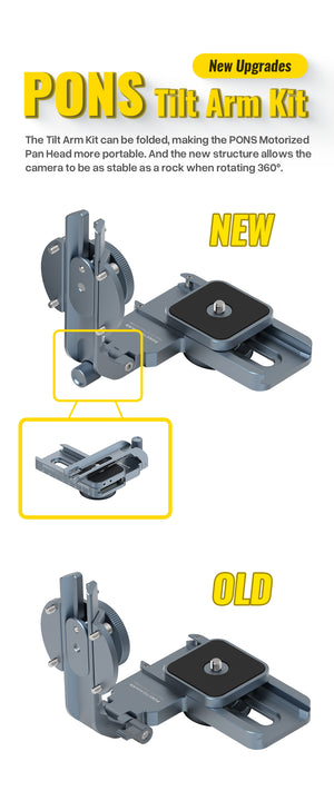 Zeapon AP-H3 PONS Tilt Arm Kit – Modular Tilt Bracket Accessory for Compatible with Zeapon PONS Motorised Pan Heads & Motion Control Systems