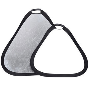 REFLEX CAMERA 2-in-1 Triangle Photography Reflector 80cm (31.5in) | Silver/White Reflective Surfaces | Single-Hand Grip | Portable Durable Light Reflector with Carrying Case