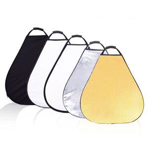 REFLEX CAMERA 5-in-1 Triangle Photography Reflector 80cm (31.5in) | Gold Silver White Transparent Black | Single-Hand Grip | Portable Durable Light Reflector with Carrying Case