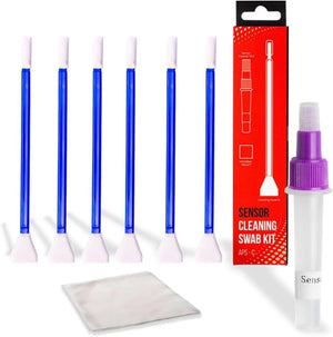 REFLEX CAMERA Professional APS-C Sensor Cleaning Kit - 6 cleaning Swabs, Microfiber Cloth, 3ml Alcohol-Free Solution - Safe, Residue-Free Camera Maintenance for Clear Images